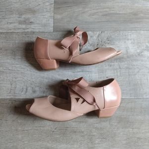 Chelsea Crew Peep Toe Low Block Heels